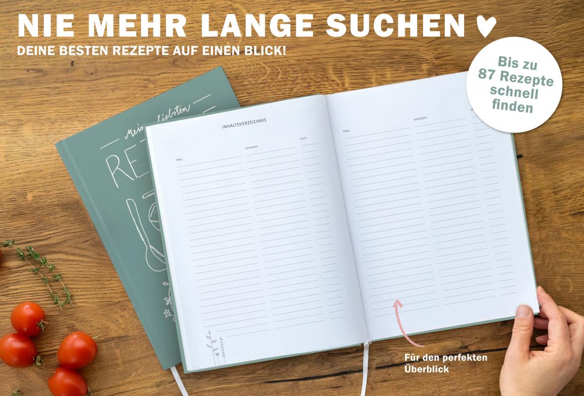 Rezeptebuch zum Rezepte sammeln und als Geschenkidee zum Auszug oder Schulabschluss
